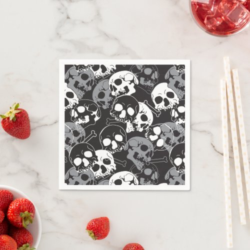 Ethereal Enigma Intricate Patterned Skull Design Napkins