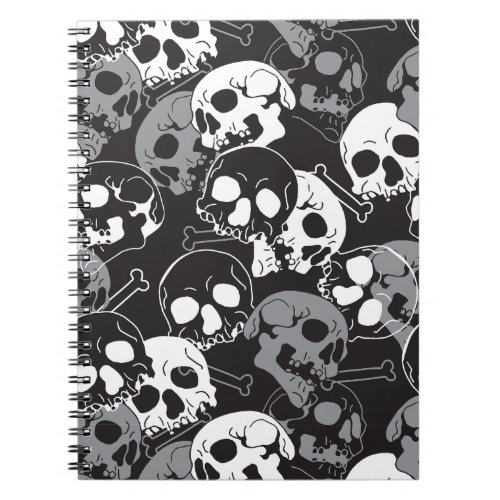 Ethereal Enigma Intricate Patterned Skull Design Notebook