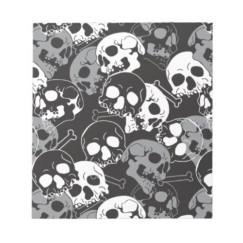 Ethereal Enigma Intricate Patterned Skull Design Notepad