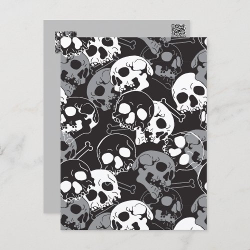 Ethereal Enigma Intricate Patterned Skull Design Postcard