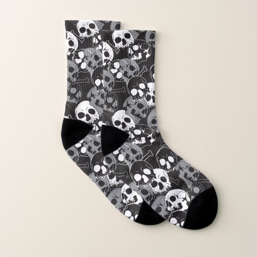 Ethereal Enigma Intricate Patterned Skull Design Socks