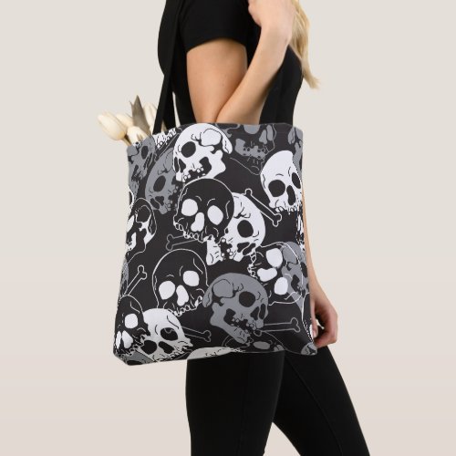 Ethereal Enigma Intricate Patterned Skull Design Tote Bag