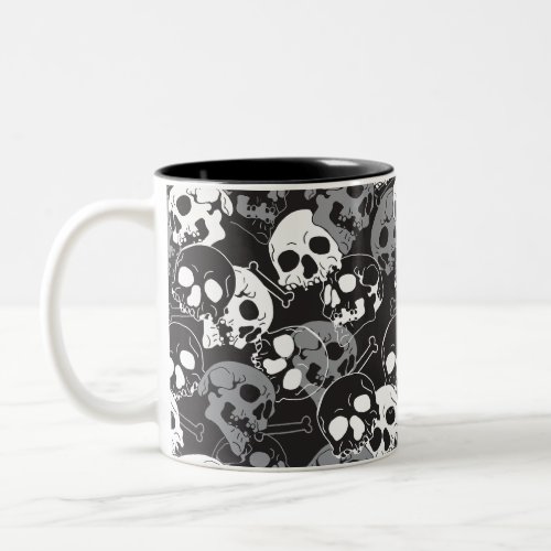 Ethereal Enigma Intricate Patterned Skull Design Two_Tone Coffee Mug