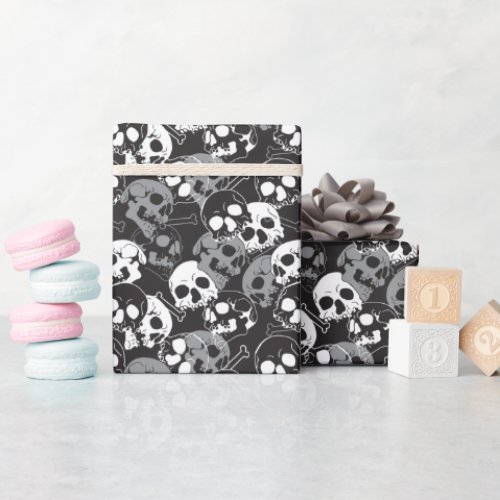 Ethereal Enigma Intricate Patterned Skull Design Wrapping Paper