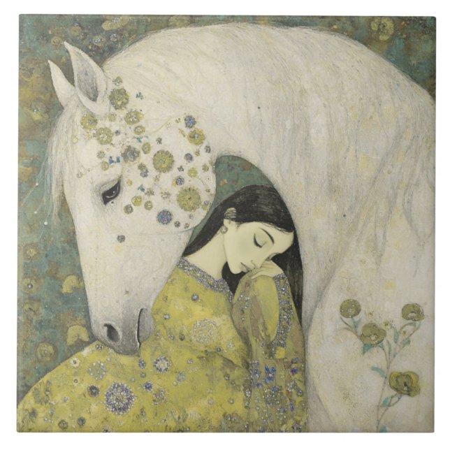 Ethereal Equine Moonlit Dream Ceramic Tile (Front)