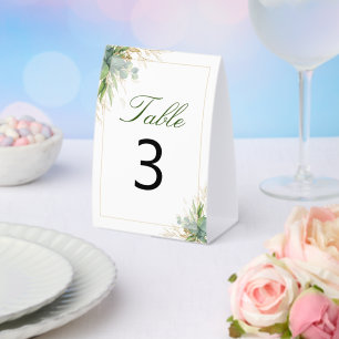 Ethereal Eucalyptus Foliage Greenery Table Number Paper Table Tent