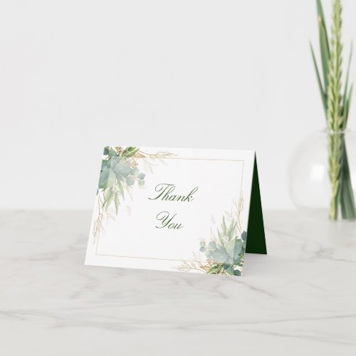 Ethereal Eucalyptus Foliage Greenery Wedding Thank You Card