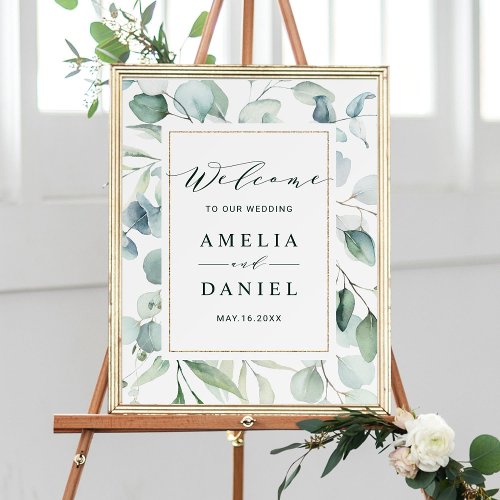 Ethereal Eucalyptus Greenery Wedding Welcome Sign