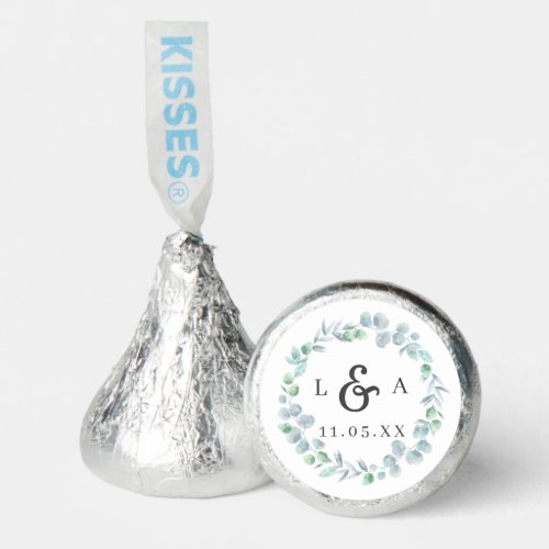 Ethereal Eucalyptus Wreath Monogram Wedding Hersheys Kisses