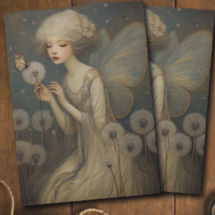 Ethereal Fairy & Dandelion Magical Decoupage Art Tissue Paper