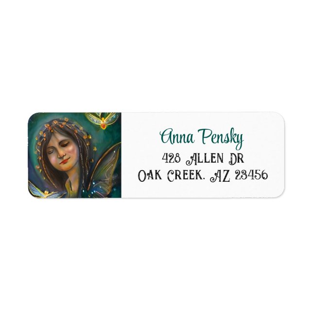 Ethereal Fairy Girl and Golden Butterfly Label (Front)