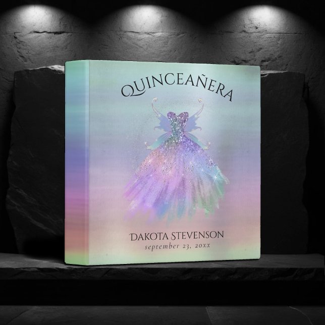 Ethereal Fairy Gown | Rainbow Ombre Pastel Sheen 3 Ring Binder (Creator Uploaded)