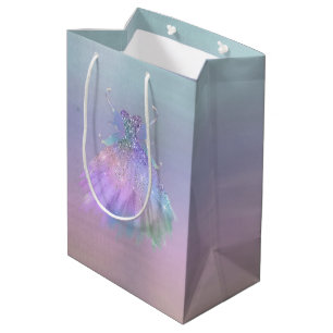 Ethereal Fairy Gown Rainbow Ombre Pastel Sheen Medium Gift Bag