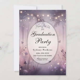 Ethereal Fairy Lights Forest Graduation Party Invitation