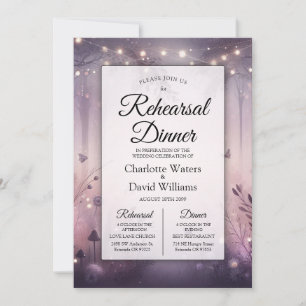 Ethereal Fairy Lights Forest Rehearsal Dinner Invitation