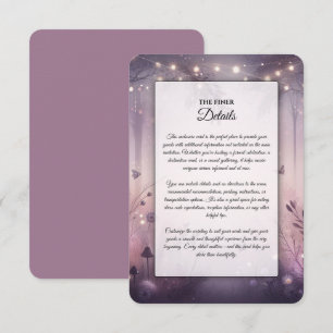 Ethereal Fairy Lights Forest Wedding Enclosure Card