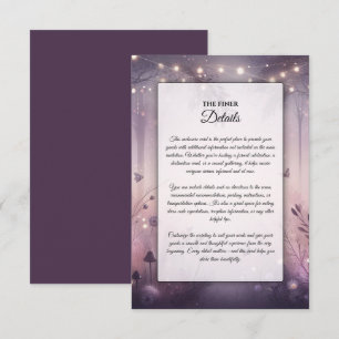 Ethereal Fairy Lights Forest Wedding  Enclosure Card