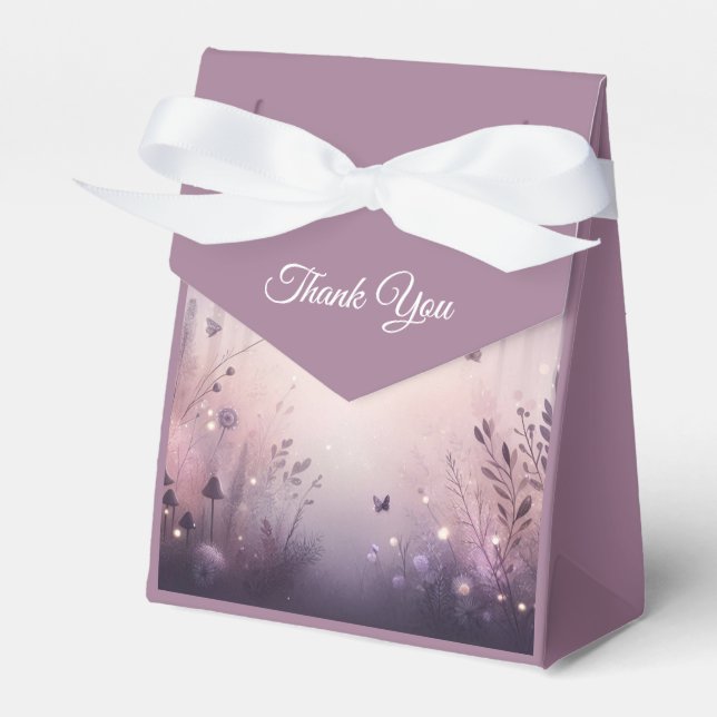 Ethereal Fairy Lights Forest Wedding Favor Boxes (Front Side)