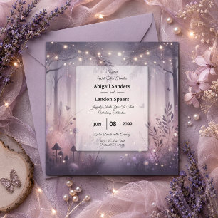 Ethereal Fairy Lights Forest Wedding Invitation