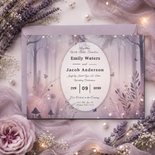 Ethereal Fairy Lights Forest Wedding Invitation
