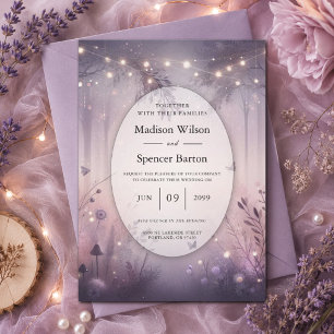 Ethereal Fairy Lights Forest Wedding Invitation
