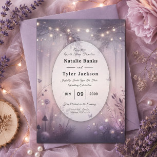 Ethereal Fairy Lights Forest Wedding Invitation