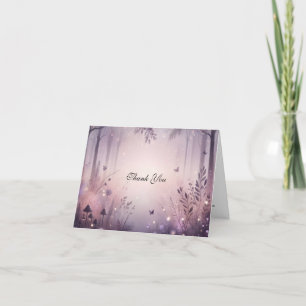 Ethereal Fairy Lights Forest Wedding Letterpress Thank You Card