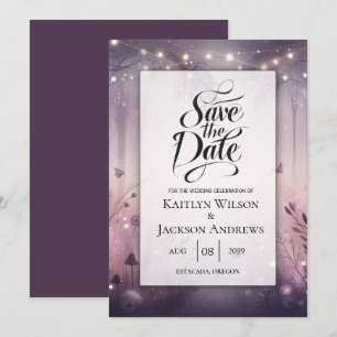 Ethereal Fairy Lights Forest Wedding Save The Date