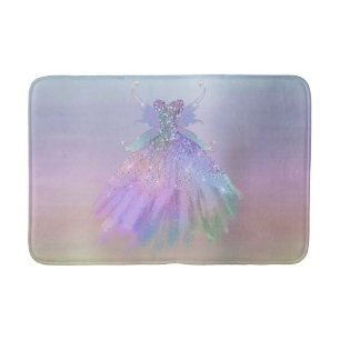 Ethereal Fairy Wing Gown Rainbow Ombre Sheen Bath Mat