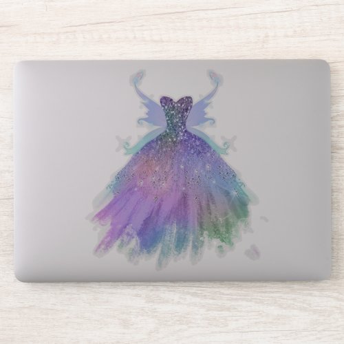 Ethereal Fairy Wing Gown  Rainbow Pastel Ombre Sticker