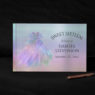 Ethereal Fairy Wing Gown Rainbow Pastel Sheen Guest Book