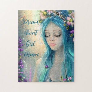 Ethereal Fantasy Art Beautiful Blue Fairy Jigsaw Puzzle