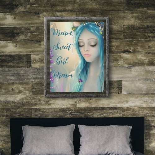 Ethereal Fantasy Art  Beautiful Blue Fairy  Poster