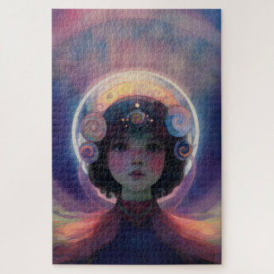 Ethereal Fantasy Celestial Child Dream Guardian Jigsaw Puzzle