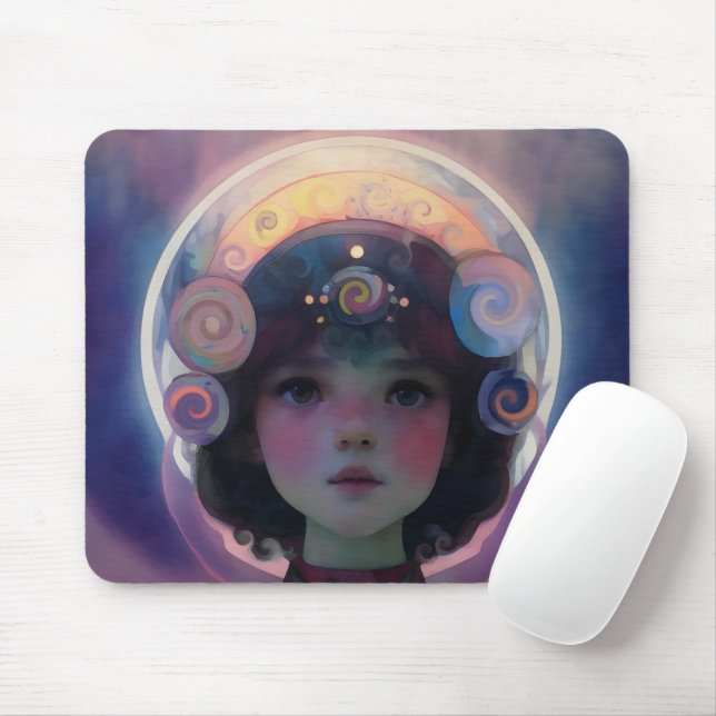 Ethereal Fantasy Celestial Child Dream Guardian Mouse Pad (With Mouse)