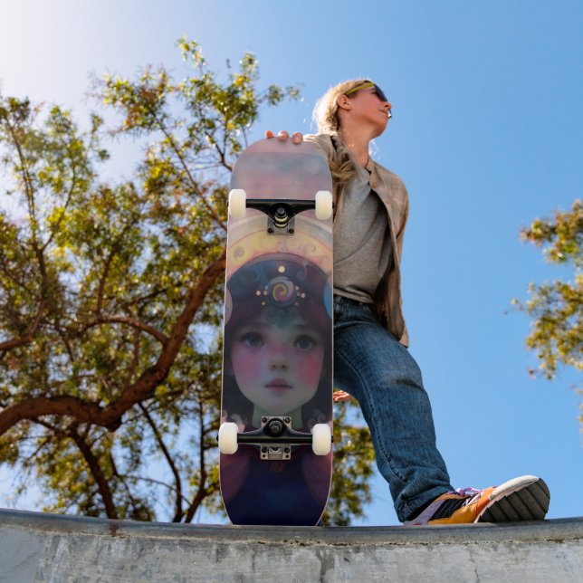 Ethereal Fantasy Celestial Child Dream Guardian Skateboard (Outdoor 1)
