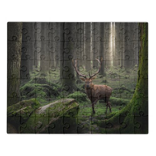 Ethereal Fantasy Forest with Radiant Light  Jigsaw Puzzle