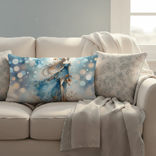 Ethereal Fantasy Goddess in a Watercolor Dream Lumbar Pillow