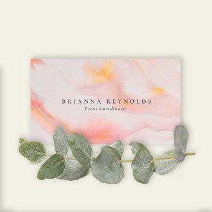 Ethereal Feminine Pink Marble Business Card