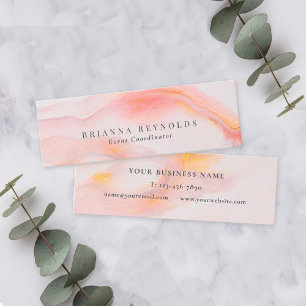 Ethereal Feminine Pink Marble Mini Business Card