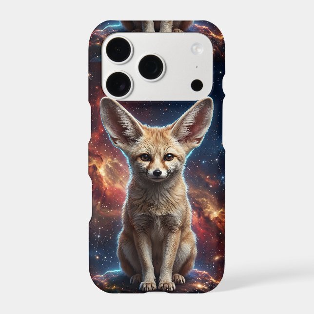 Ethereal Fennec Fox Nebula Phone Case (Back)