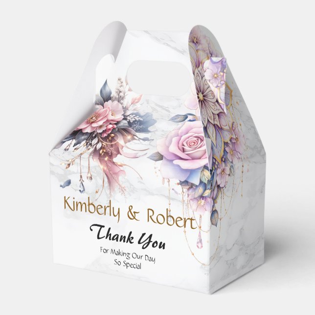 Ethereal Floral Mandala in Soft Pastel Elegance  Favor Boxes (Front Side)