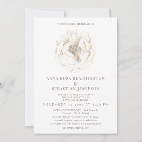 *~* Ethereal Floral ROSE AR8 RSVP Wedding Invitati Invitation