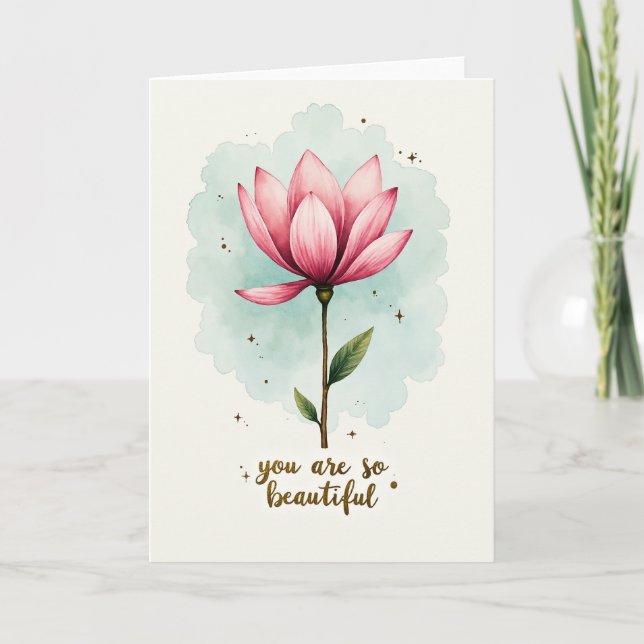 Ethereal Flower Birthday Card (Front)
