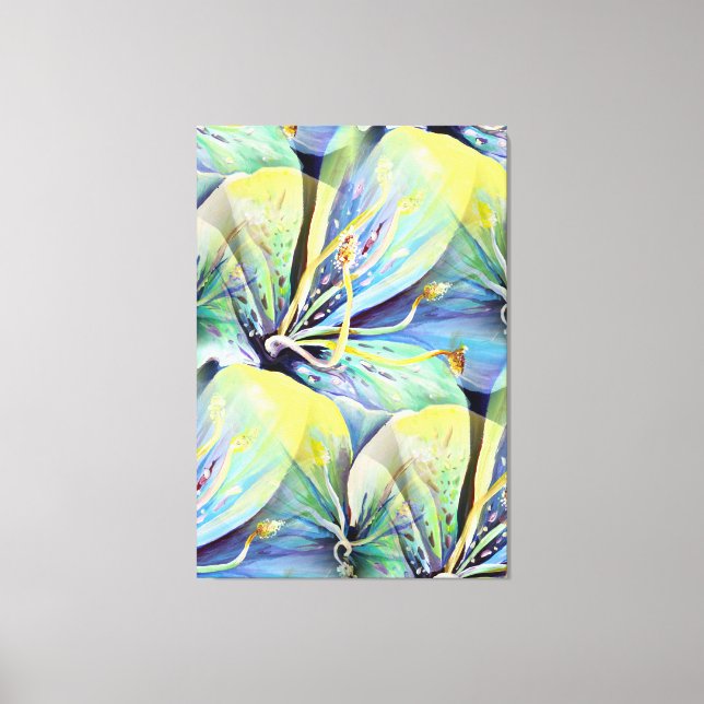 Ethereal Flower Petals in Watercolor Canvas Print (Front)