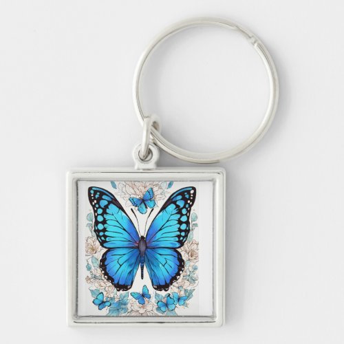 Ethereal Flutter Minimalist Butterfly Silhouette  Keychain