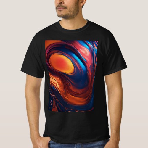 Ethereal Flux Liquid Dreams in Techno Hues T_Shirt