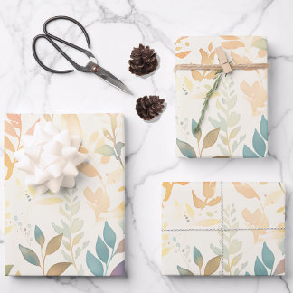 Ethereal Foliage Watercolor Botanical Wrapping Paper Sheets