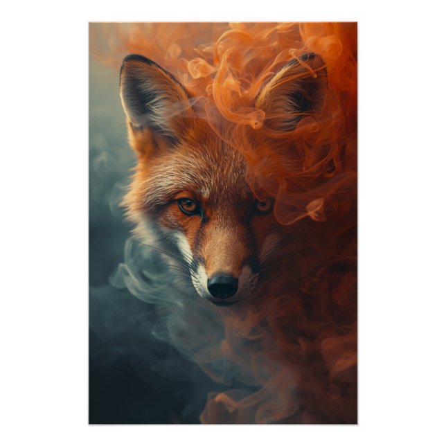 Ethereal Fox in Smoke & Mist – Mystical Poster (Front)