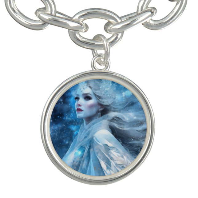Ethereal Frozen Snow Queen Fantasy Art Bracelet (Design)